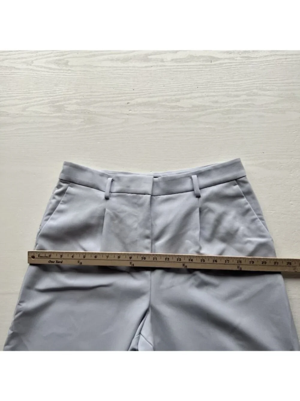 Ann Taylor Wide Leg Pants Womens 12 Ice Blue Crepe Pleated Full Length